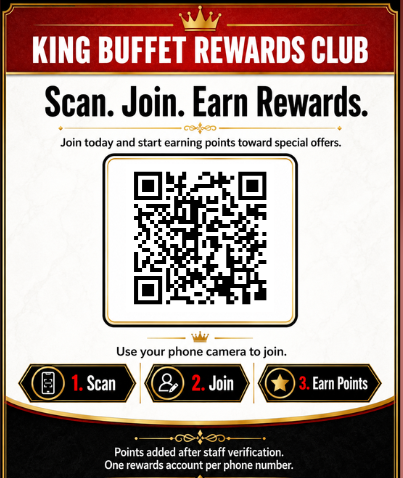 King Buffet Rewards QR Card